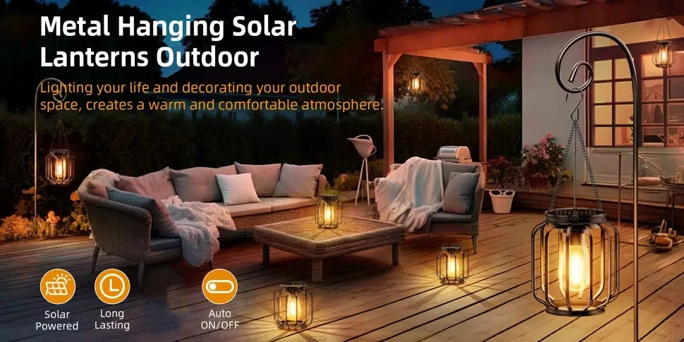 Cylindrical Hanging Solar Lights Outdoor