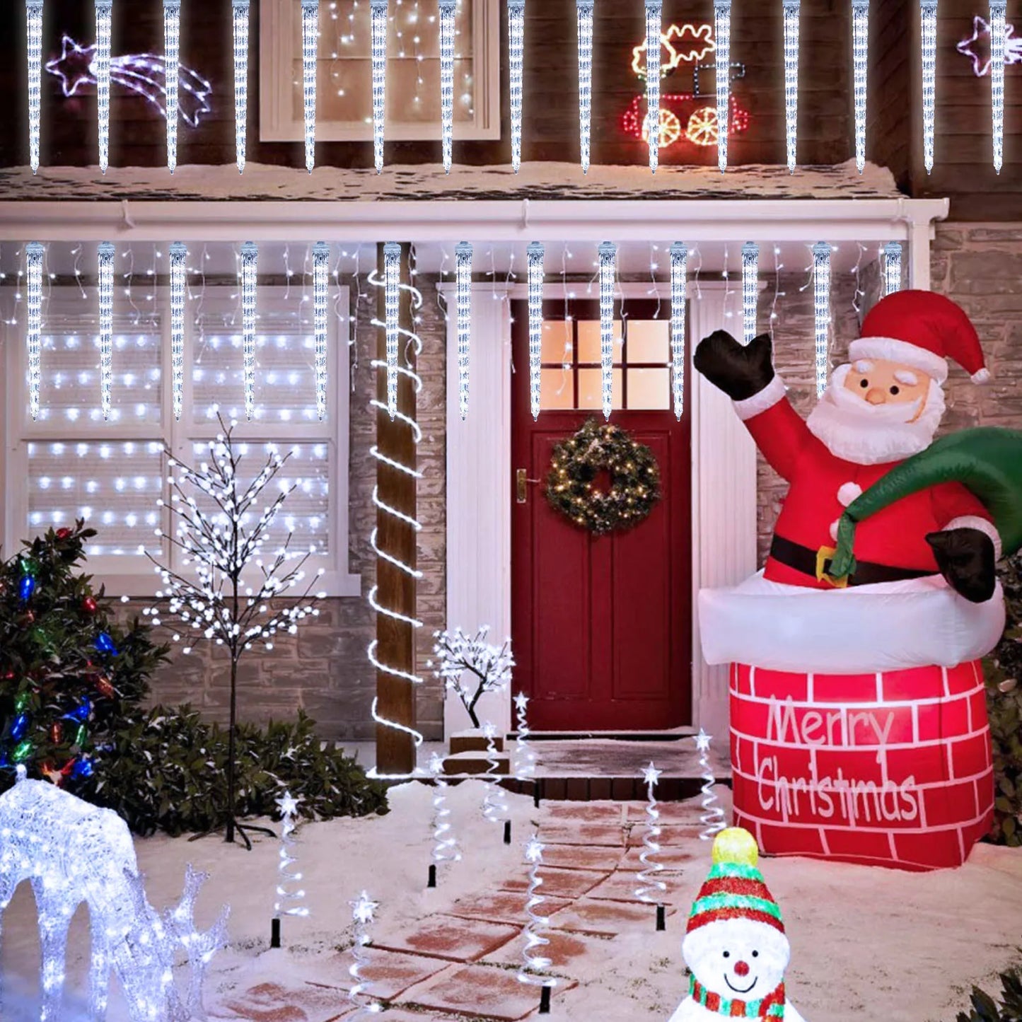 Christmast LED Meteor Shower Raindrop Snowing Lights