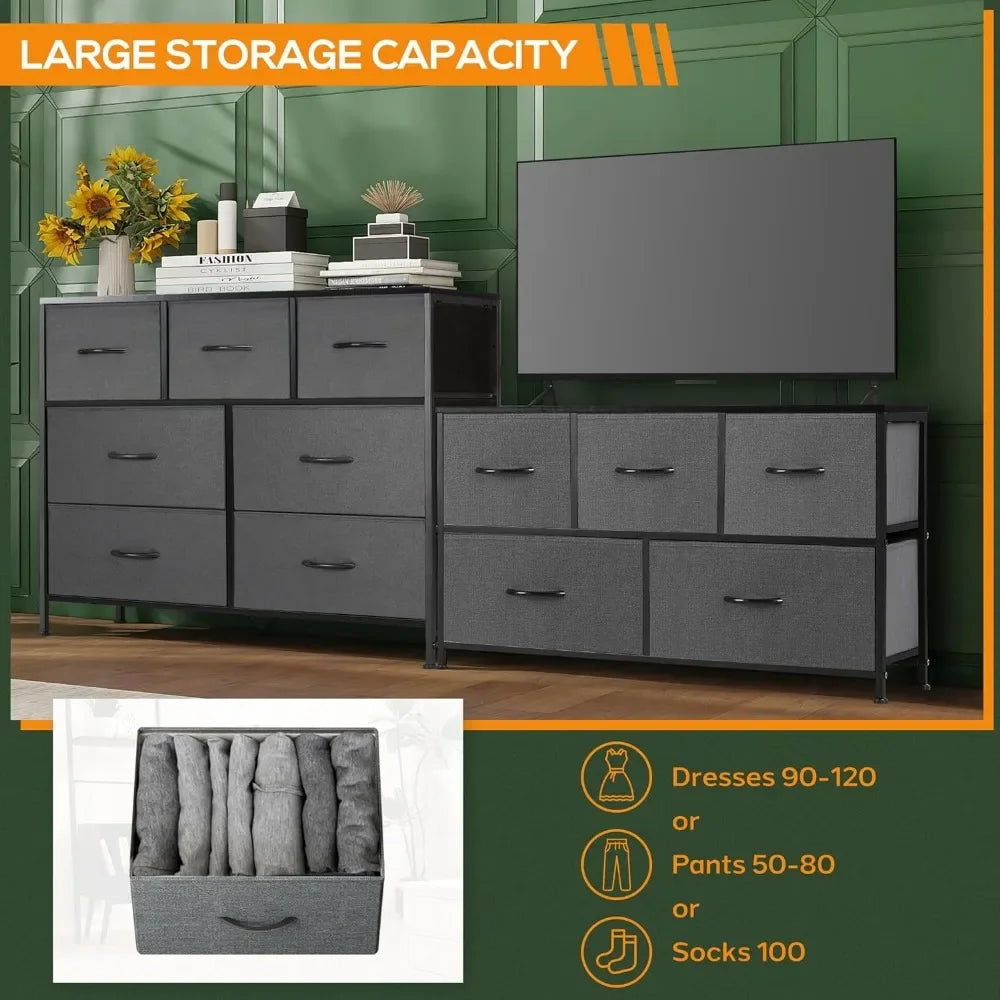 7 Storage Drawers, Wide Fabric Closet  Organizer  Furniture