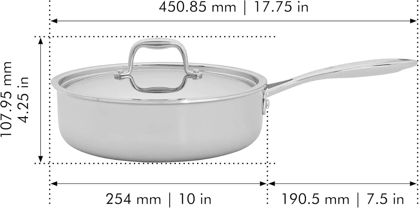 3-Ply Stainless Steel Pots and Pans Set, Cookware Set