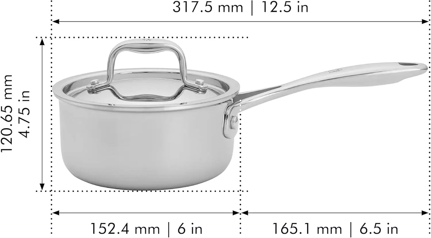 3-Ply Stainless Steel Pots and Pans Set, Cookware Set