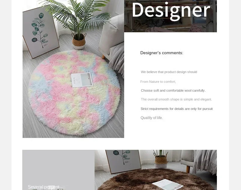 Round Rug Mat Home Decor Bedroom Kid Room Decoration