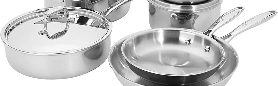 3-Ply Stainless Steel Pots and Pans Set, Cookware Set