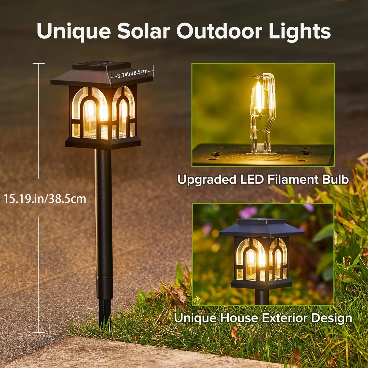 6/10 Pack Solar Pathway land scape Lights Outdoor