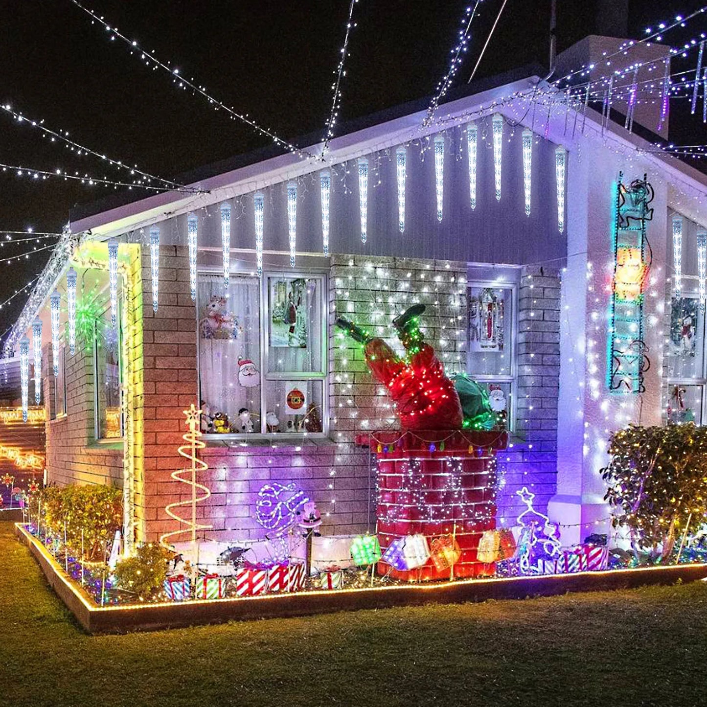 Christmast LED Meteor Shower Raindrop Snowing Lights