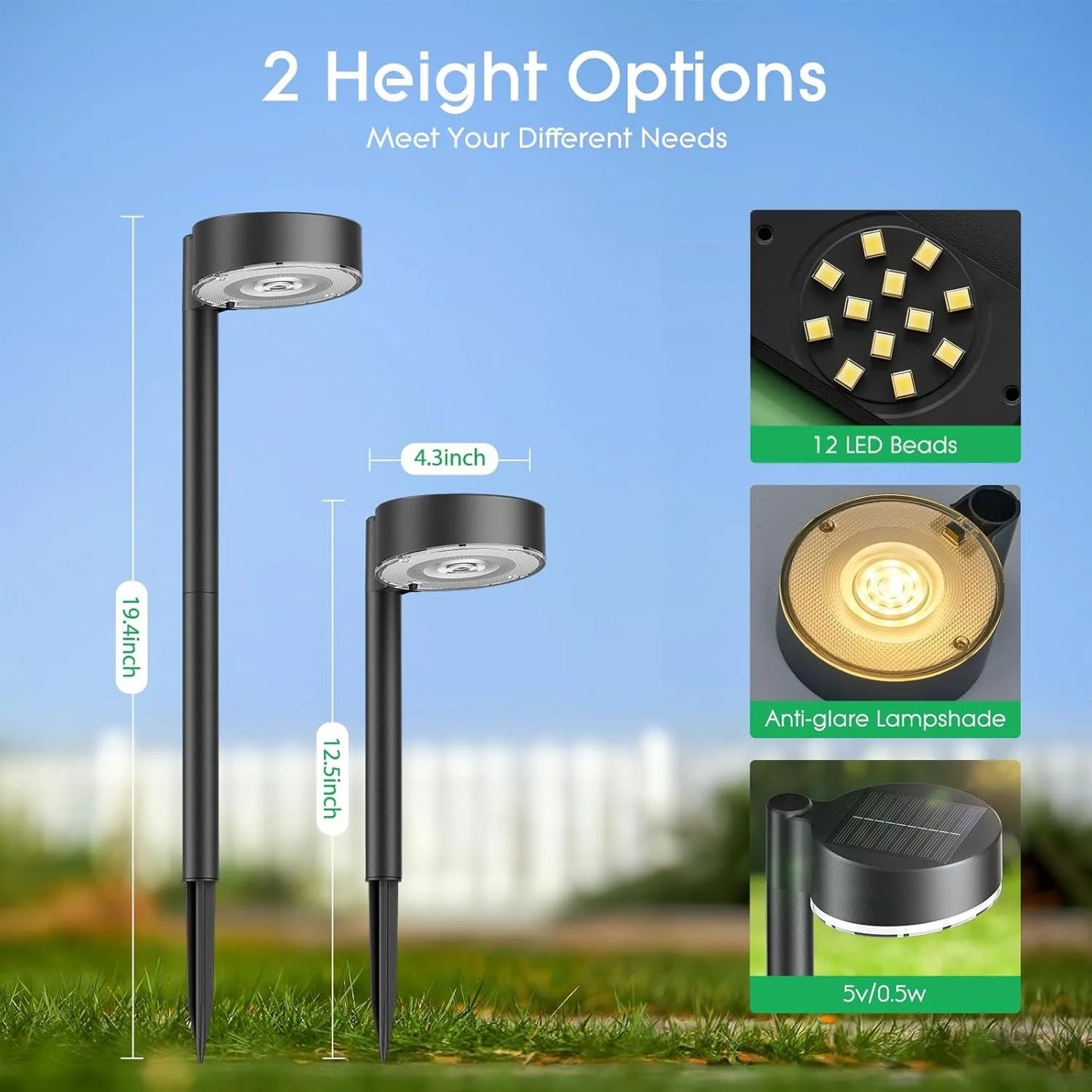 Pathway Lights LED Solar Lights for Yard,Path Driveway