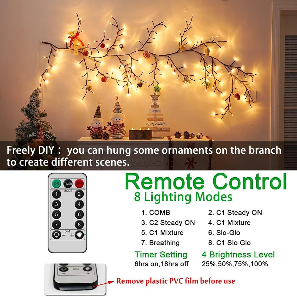 Tree Branch Lamp Christmas Party Home Decorative Lights