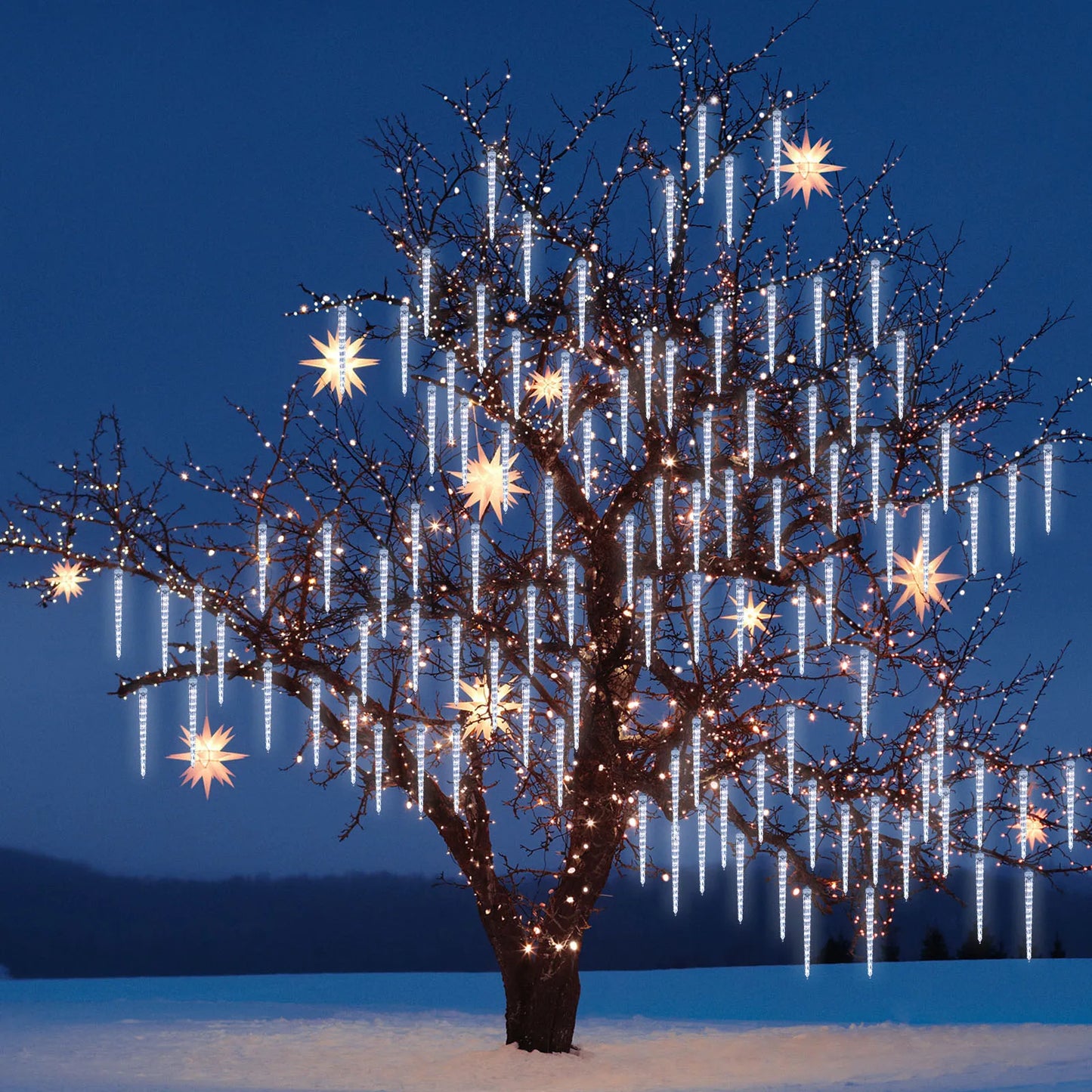 Christmast LED Meteor Shower Raindrop Snowing Lights